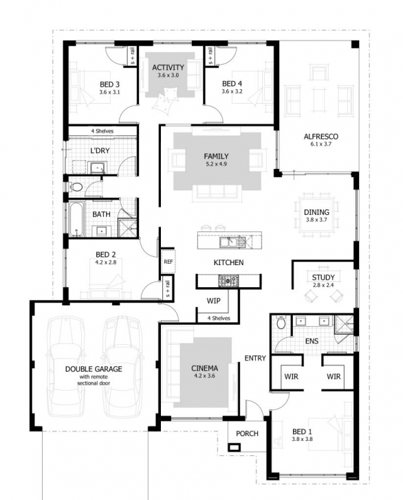 Exquisite 4-Bedroom Bungalow House Plans In Nigeria | Verge Hub 4 Bedroom House Floor Plans With In Abuja Picture