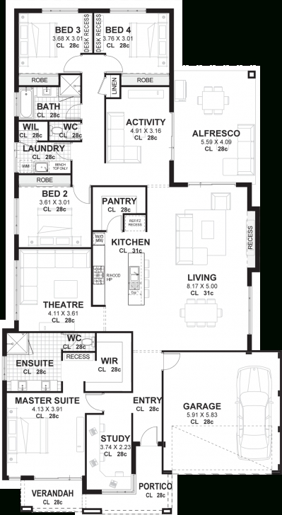 Exquisite 4 Bedroom House Plans &amp; Home Designs Perth | Vision One Homes Four Bedroom House Plan Pic