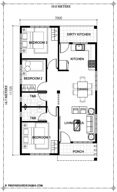 Exquisite Ruben Model Is A Simple 3-Bedroom Bungalow House Design With Total 3 Bedroom Bungalow Floor Plan Design Photo