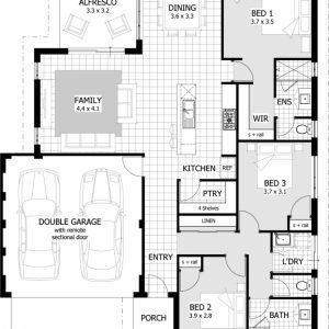3 Bedroom House Plans With Double Garage Australia