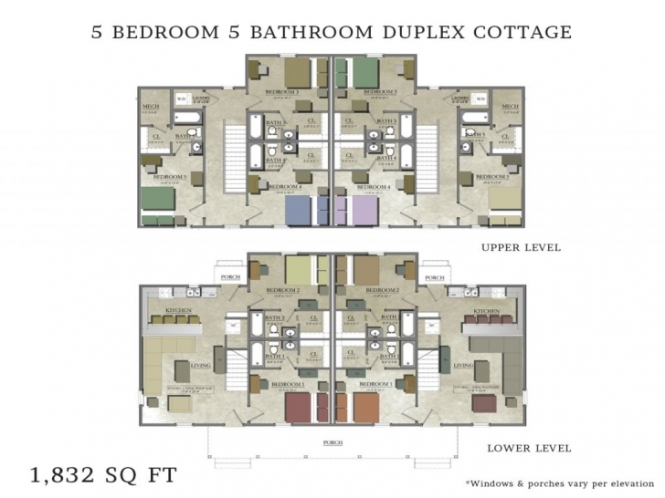 Fantastic 3-Bedroom Ranch Duplex Plans | Duplex House Plans 5 Bedrooms 3 5 Bedroom Duplex Floor Plans Image