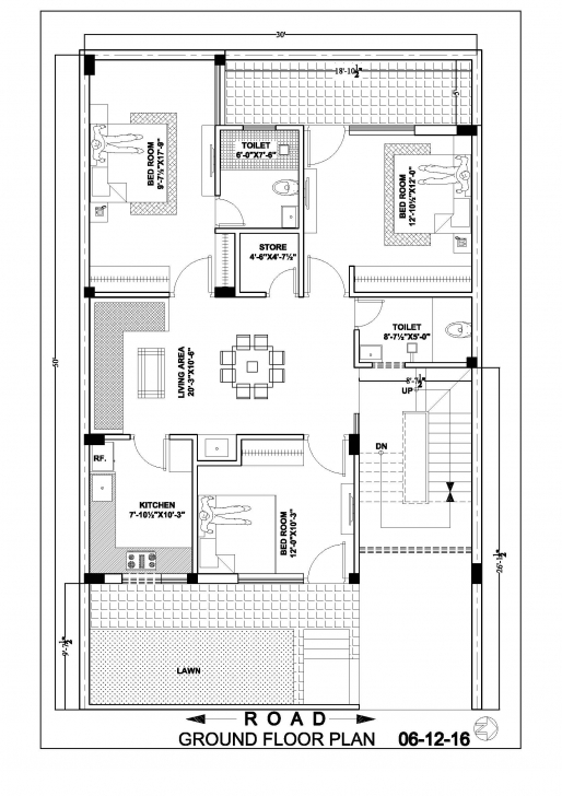 Fantastic 30×50 House Map Floor Plan – Ghar Banavo 30X50 Home Floor Plans Picture