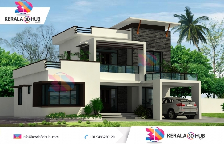 Fantastic Contemporary Style Ultra Modern Home Design Kerala 3D Hub 3D 3D House Plain Pic