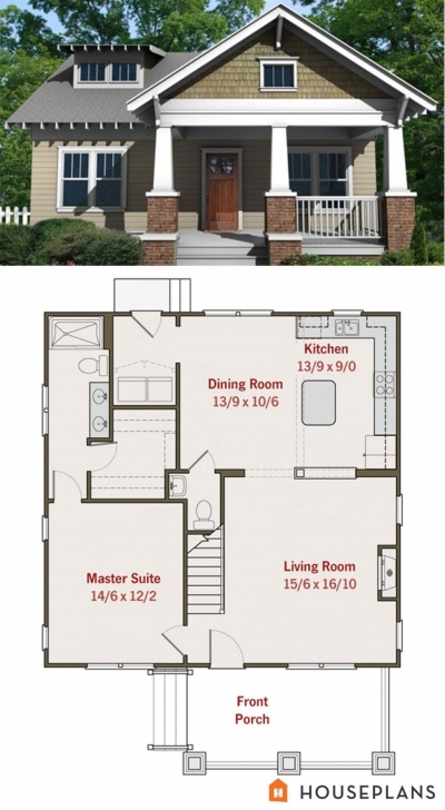 Fantastic Craftsman Style House Plan - 3 Beds 2.50 Baths 1584 Sq/ft Plan #461 Bungalow Houses Floor Plans Picture