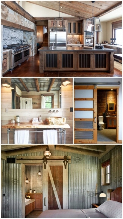Fantastic Creative Ways To Use Corrguated Metal Inside Of Your Home | Rustic House Inside Metal Pic