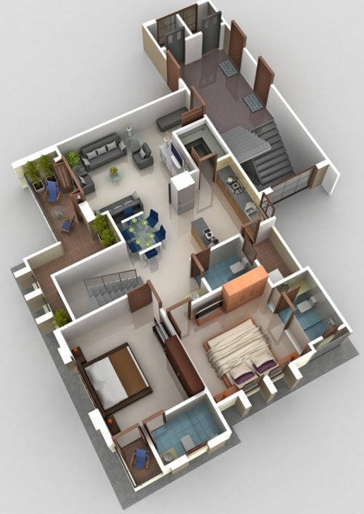 Fantastic D House Plans In Sq Ft Plan With Car Ideas 1200 3 Bedroom 3D Trends 1200 Sq Ft House Plan With Car Parking 3D Picture
