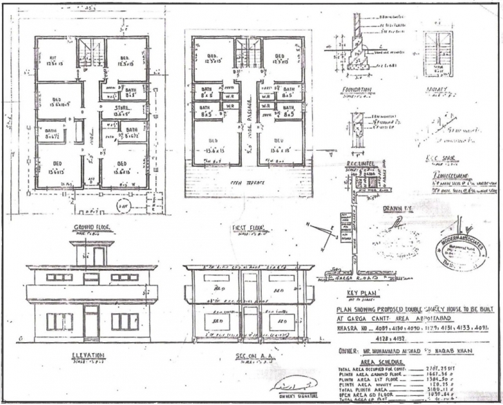 Fantastic Home Architecture: Ea O Ka Aina Bin Laden's House Plan, Excellent Simple Plan Section Elevation Drawings Photo