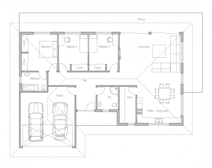 Fantastic Home Architecture: Home Design Small House Design With Open Floor Double Garage House Plan Image