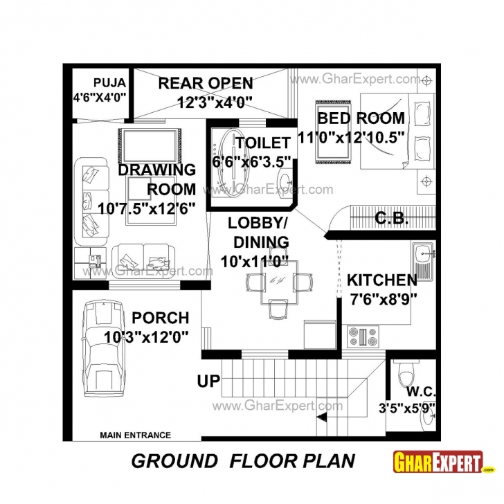 Fantastic House Plan For 30 Feet By 30 Feet Plot (Plot Size 100 Square Yards 100 Square Yard House Design Photo