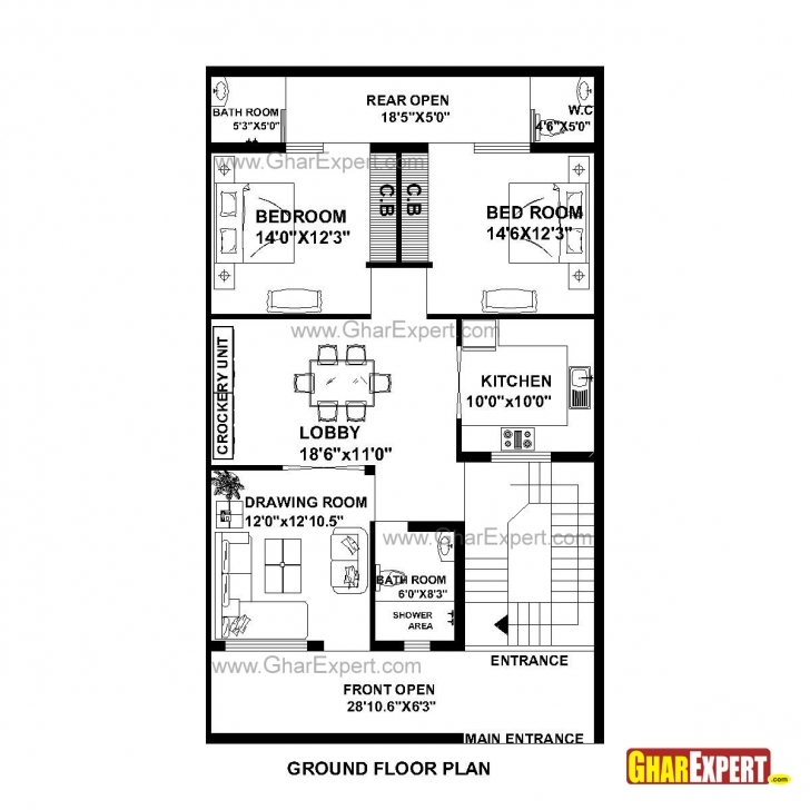 Fantastic House Plan For 30 Feet By 51 Feet Plot (Plot Size 170 Square Yards 10 Feet Front House Design Image