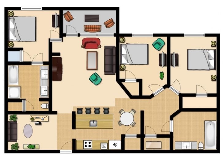 Fascinating 3 Bedroom Premium - Vista Cay Resort Twin 3 Bedroom Flat Plan Pic