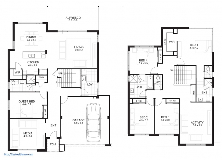 Fascinating 4 Bedroom Two Storey House Plans Beautiful 6 Bedroom House Plans 10 Simple 3 Bedroom House Plans With Double Garage Image