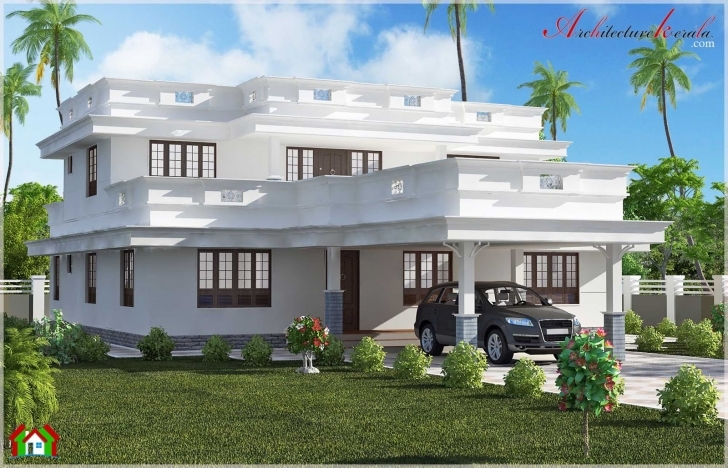Fascinating Beautiful Flat Roof Home Design - Architecture Kerala Beautiful Flat Roofed Houses Pic