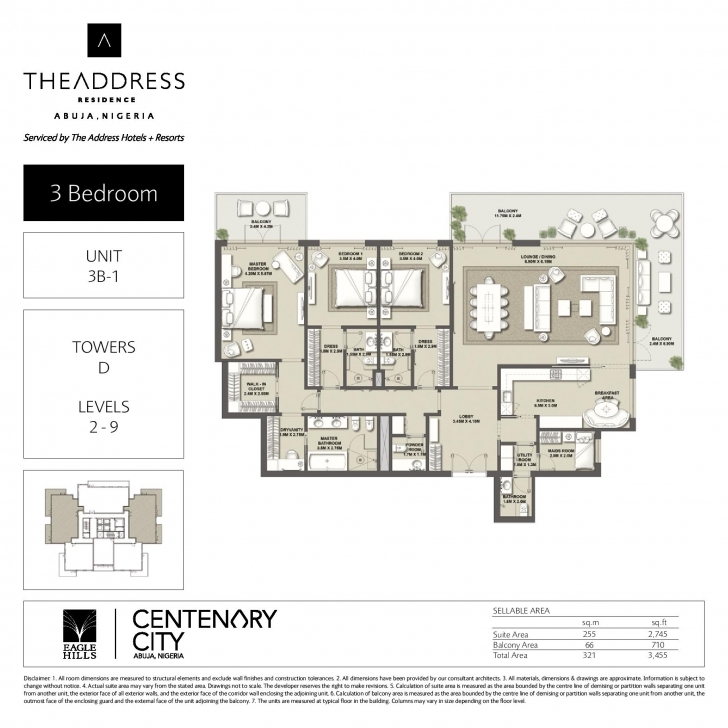 Fascinating Cc Address T-D-2-201 Abuja 3 Bedrooms Plans Image