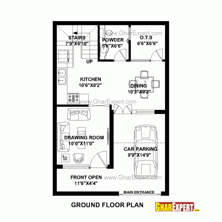 Fascinating House Plan For 22 Feet By 33 Feet Plot (Plot Size 81 Square Yards House Plan For 21 Feet By 66-Feet Plot Photo