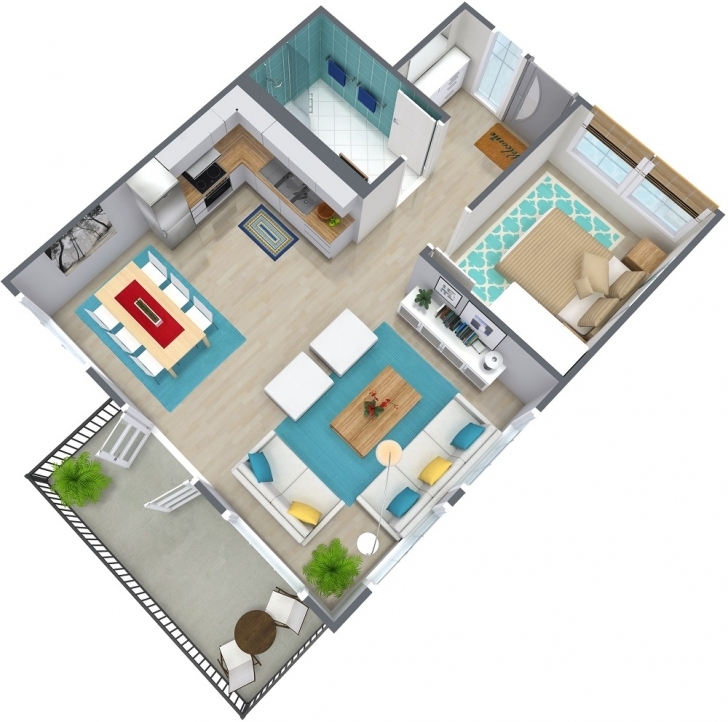 Fascinating One Bedroom Floor Plans | Roomsketcher Twin 3 Bedroom Flat Plan Picture