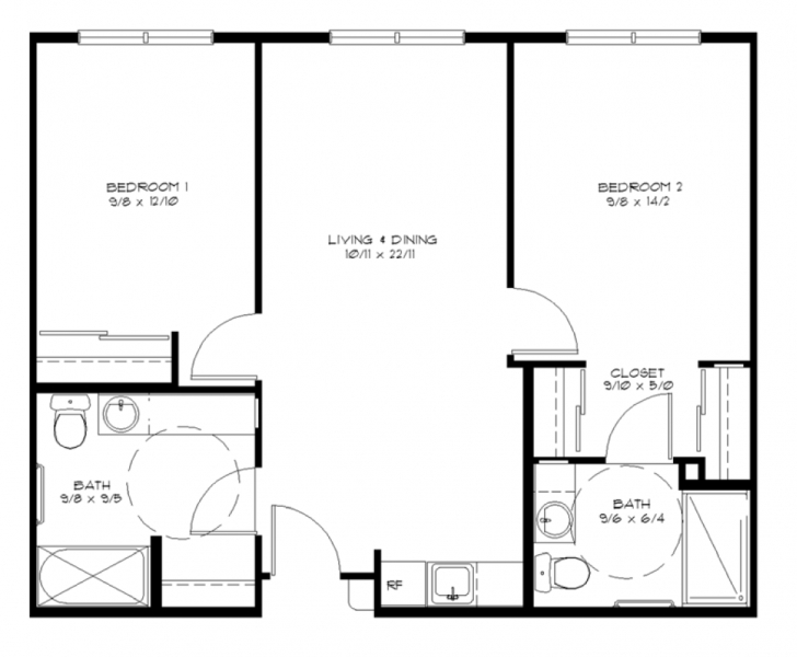 Good 2 Bedroom House Floor Plans Marvelous 17 Elegant Simple Floor Plans Simple Home Plans 2 Bedrooms Photo