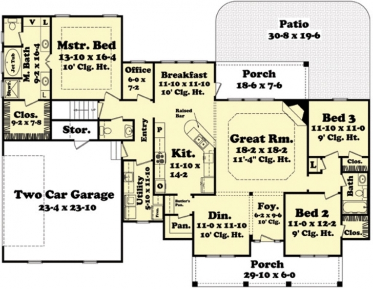Good Country Style House Plan 3 Beds 2 00 Baths 2100 Sq Ft 430 45 Pictures Of 2100 Sq Feet Pic