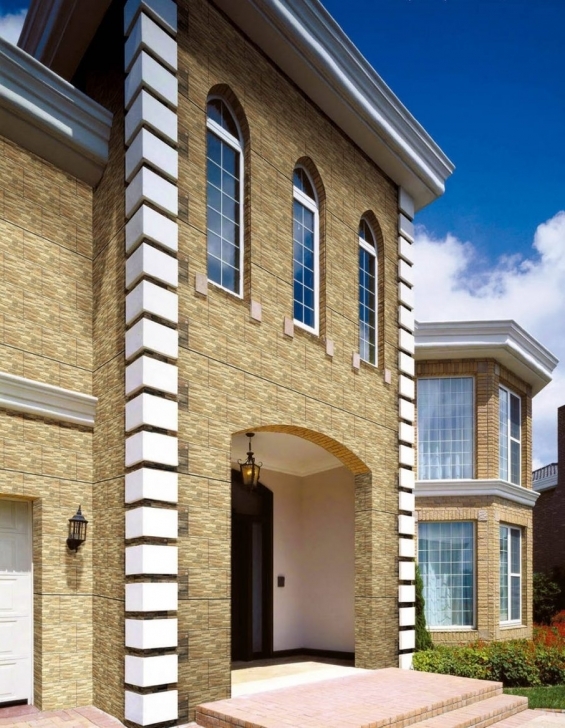 Good Elegant Modern House And Exterior Decoration Wall Tiles Design For Home Front Design Tiles Pic