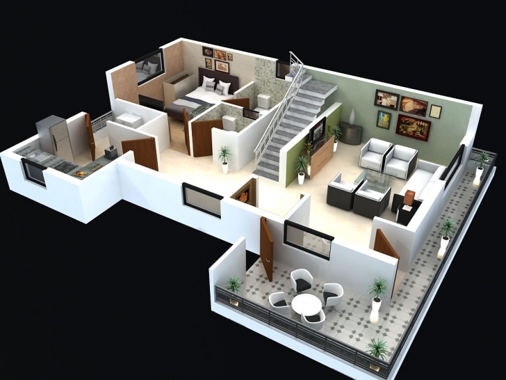 Good Floor Plan For Modern Triplex (3 Floor) House Click On This Link 2 Storey House Plan 3D Pic