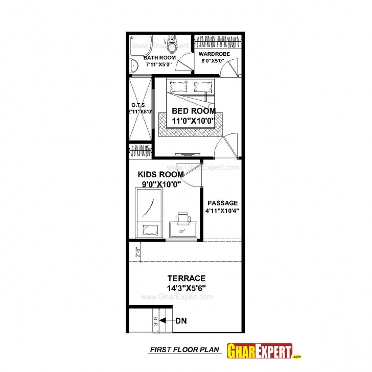 Good House Plan For 15 Feet By 50 Feet Plot (Plot Size 83 Square Yards Map House Plot Size 15 60 Pic