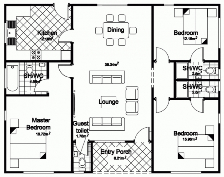 Good Inspiring 3 Bedroom Bungalow House Plans In Philippines 53 For Your Simple 3 Bedroom House Plans In Nigeria Picture
