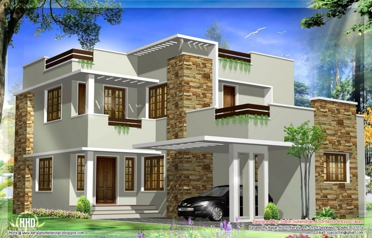 Good Square-Feet-Modern-House-Elevation-Kerala-Home-Design Kerala Modern House Plan And Elevation Image