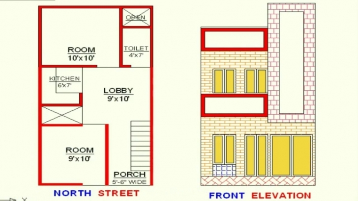 Good Vastu 15X30 Plan+Elevation North Face - Youtube 15X30 House Plan Picture