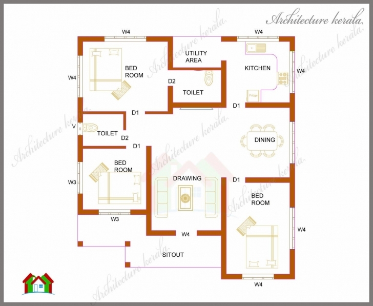 Gorgeous 19 Beautiful 2 Bedroom House Plans Kerala Style 1200 Sq Feet 2 Bedroom House Plans Kerala Style 1200 Sq Feet Pic