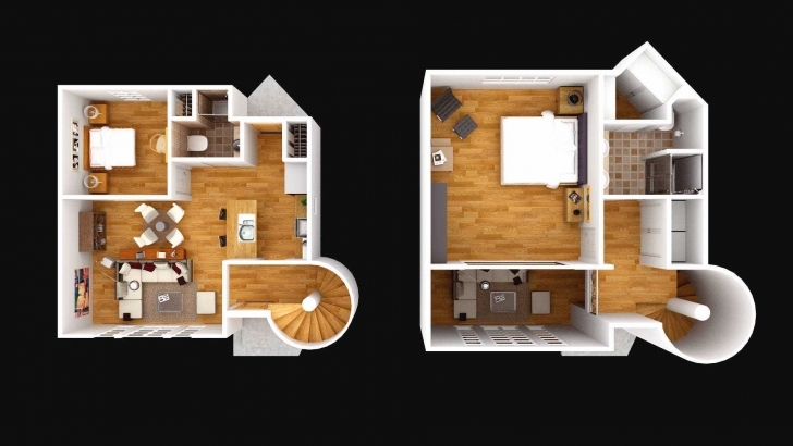 Gorgeous 2 Story 3D Floor Plan Images Plans Unique House Homes Of Including 4 Bedroom 2 Storey House Plans 3D Image