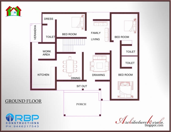 Gorgeous 59 New Pics Kerala Style 3 Bedroom House Plans Single Floor | Hous Three Bedroom House Plans Kerala Style Picture