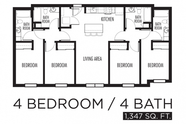 Gorgeous Apartment: 4 Bedroom Apartment Floor Plans 4 Bedroom Flat Floor Plan Design Image