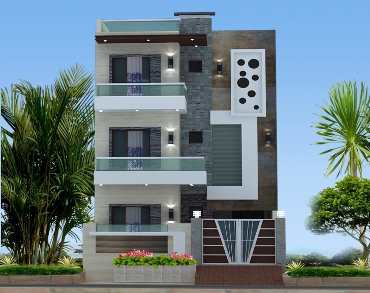Gorgeous Chitramukta 3D Exterior Front Elevation Photos, Cantt, Ambala 3D Front Elevation Of House In Punjab Picture
