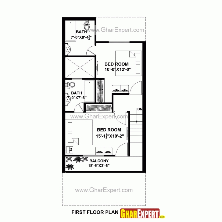 Gorgeous House Plan For 20 Feet By 45 Feet Plot (Plot Size 100 Square Yards Home Plans 16/45 Sq Ft Pic