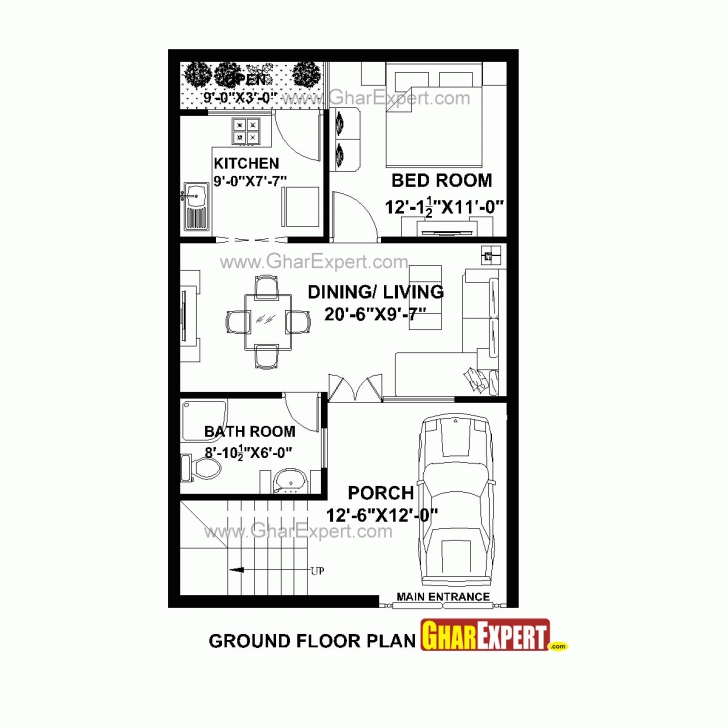 Gorgeous House Plan For 22 Feet By 35 Feet Plot (Plot Size 86 Square Yards 20 Feet By 35 Feet House Plan Pic