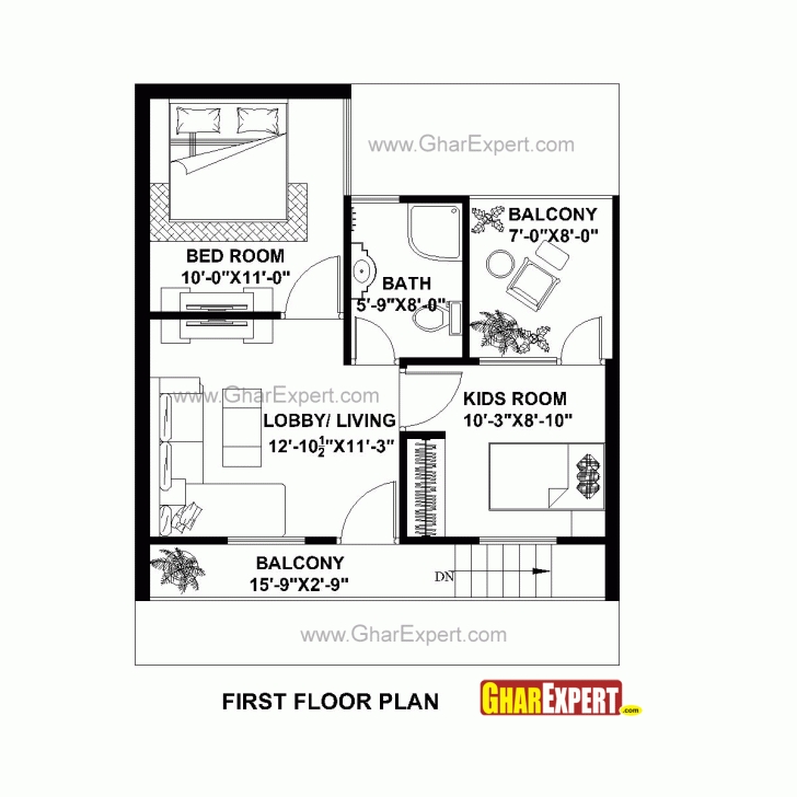 Gorgeous House Plan For 25 Feet By 30 Feet Plot (Plot Size 83 Square Yards Gharexpert House Plan Clear Draw Photo