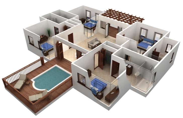 Gorgeous Simple House Plans 4 Bedrooms - Homes Floor Plans 4 Bedroom Building Plans And Designs Photo