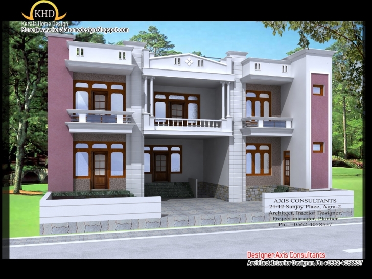 Gorgeous Twostory Kerala Home Design - Home Design Interior Decoration Home Front Slab Design Image