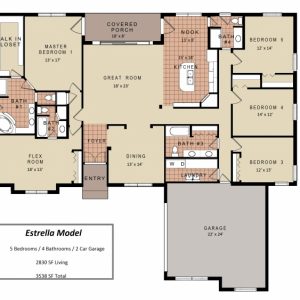 Simple 4 Bedroom House Plans One Story