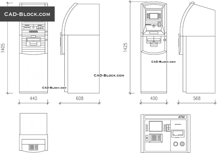 Great Atm Machine Cad Blocks, Dwg File, Free Autocad Drawings In Plan And Plan Elevation And Section Drawings Dwg Image