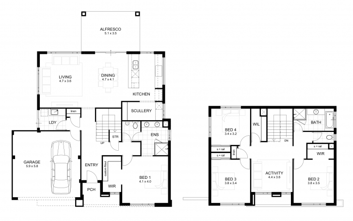 Great Double Storey 4 Bedroom House Designs Perth | Apg Homes Double Storey House Plans Australia Picture