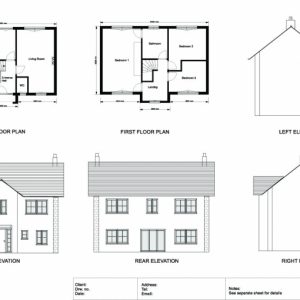 Simple Plan Elevation Section Of Residential Building