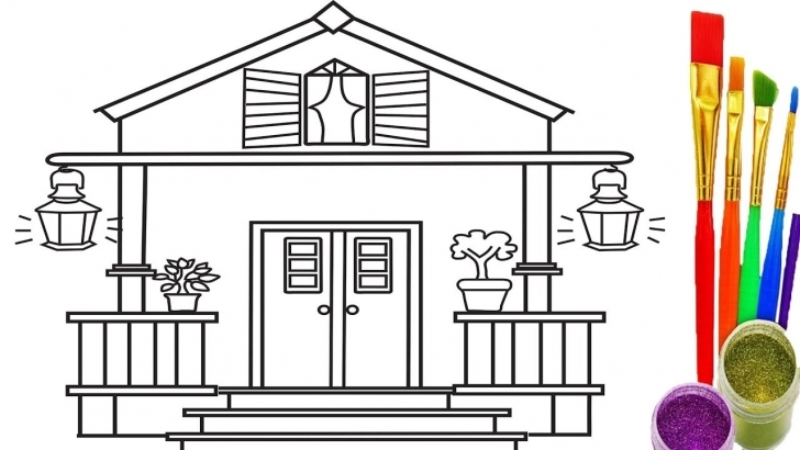 Great How To Draw House For Kids Coloring Pages And Learn Colors For How To Draw Home For Kids Picture