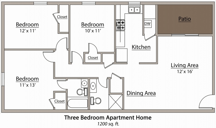Great Image Of A 3 Bedroom Flat Plan - Marieroget - Modern 3 Bedroom Flat Plan Photo
