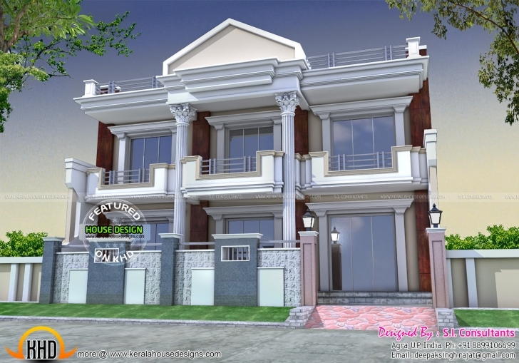 Great Long Front Pillar Home Design Kerala Home Design And Floor Plans Front House Pillar Designs Picture