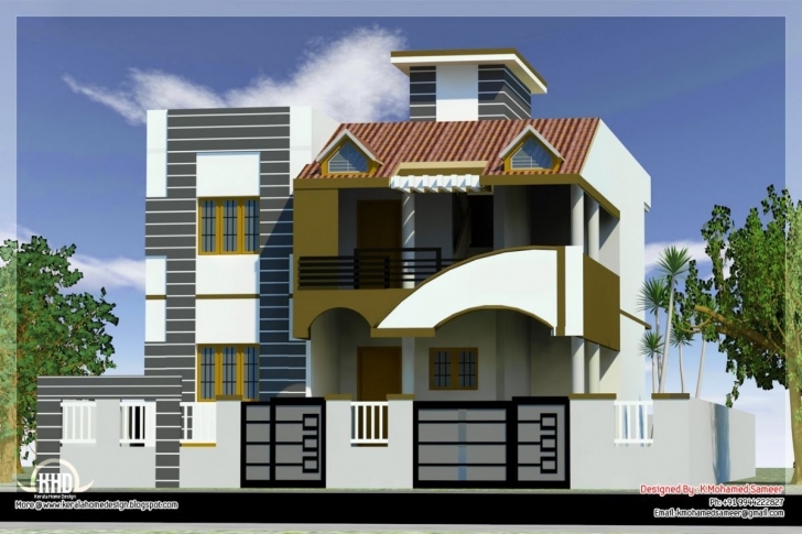Great Modern House Front Side Design India Elevation - Building Plans Simple Building Plan With Front Elevation Pic