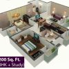 1200 Sq Ft House Plan With Car Parking 3D