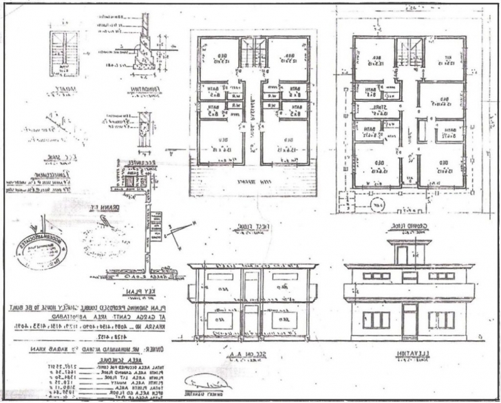 Image of 28+ Collection Of Building Drawing Plan Elevation Section Pdf | High Plan Section Elevation Drawings Photo
