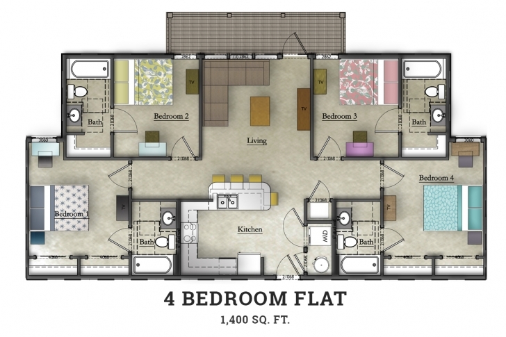 Image of 4 Bedroom | Home Design Ideas 4 Bed Room Flat Picture