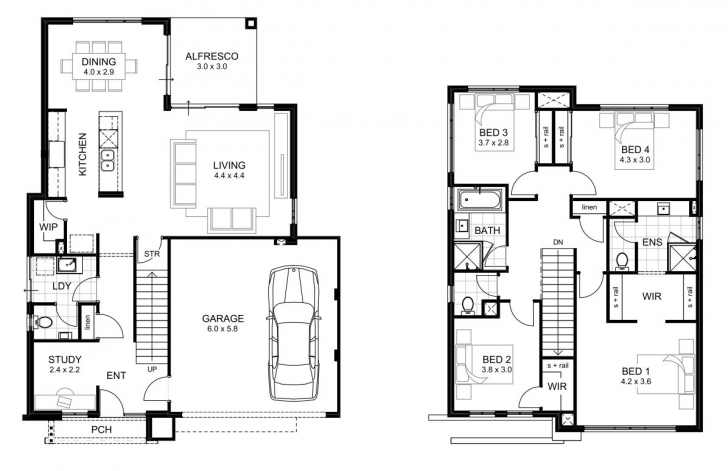 Image of 4 Bedroom Single Story Floor Plans | Home Design Simple 4 Bedroom House Plans One Story Photo